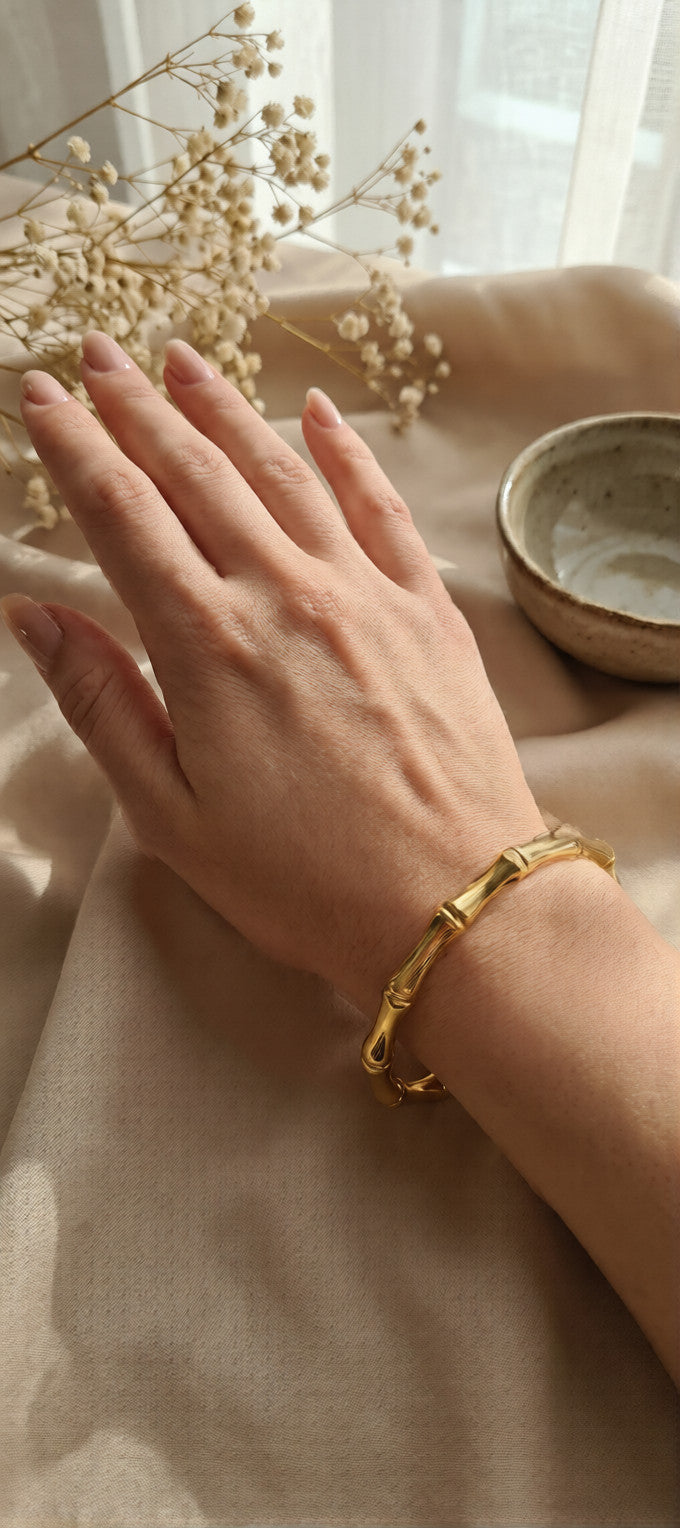 Bamboo Cuff Style Adjustable Bracelet