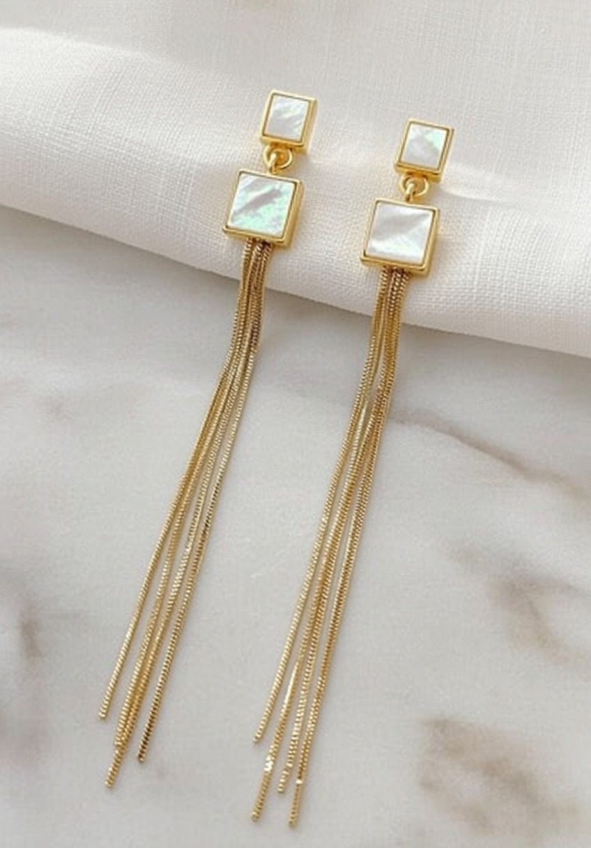 Square long Tassel Earrings