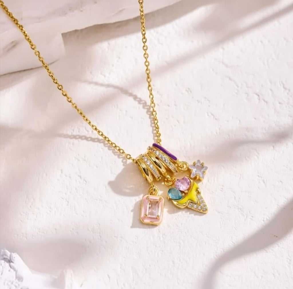 Multicolor Ice-Cream Charm Necklace