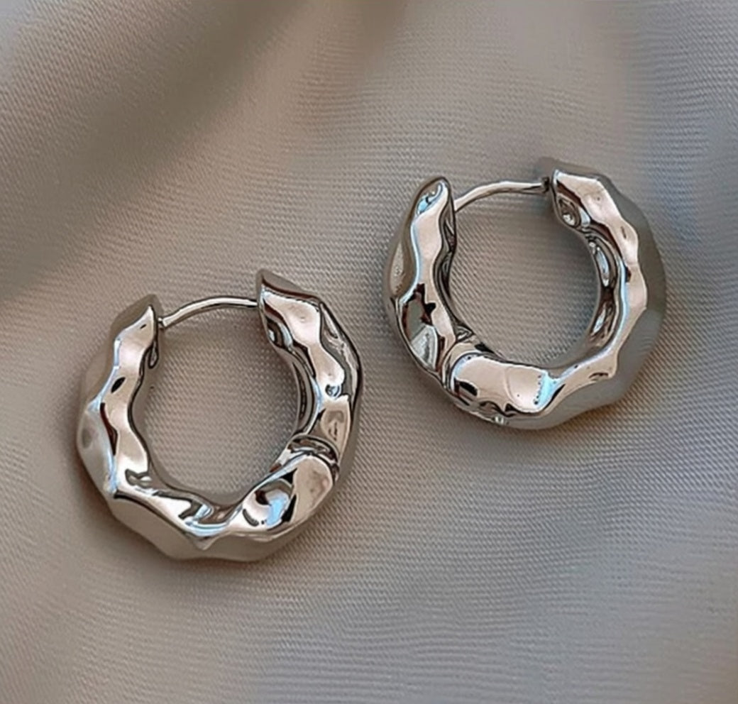 Irregular Metal Round Hoop Earring