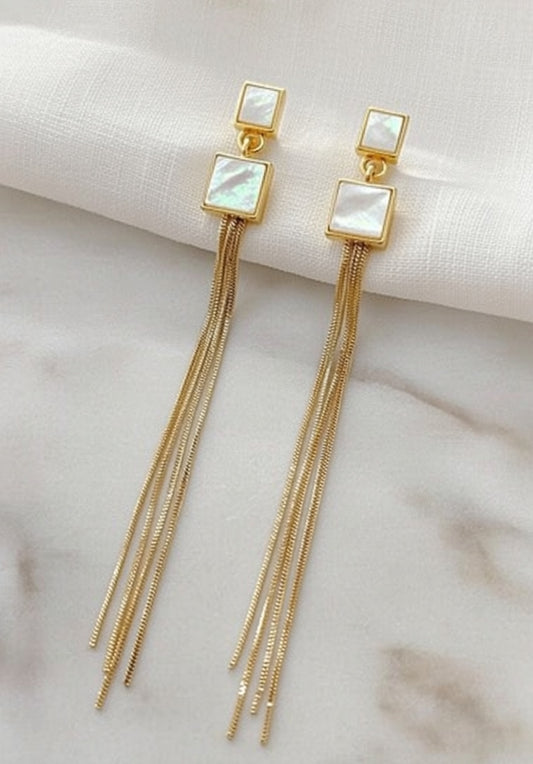 Square long Tassel Earrings