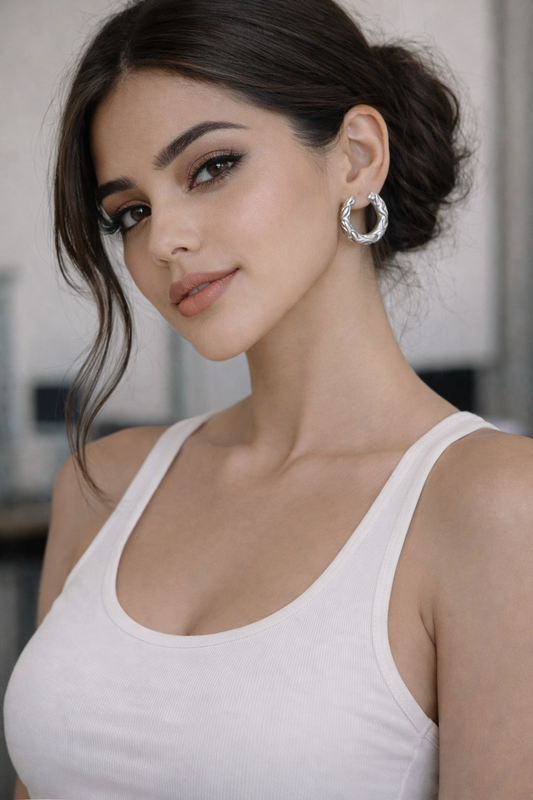 Irregular Metal Round Hoop Earring