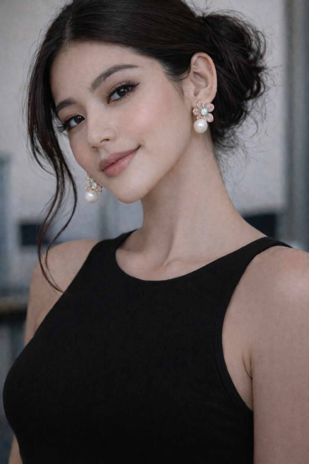 Flower Pearl Earring