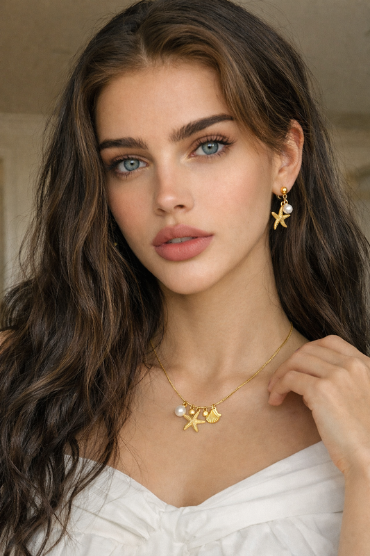 Pearl, Shell & Star Necklace