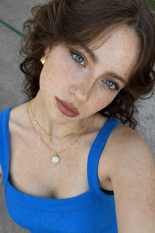 Double Layered White Stone Necklace