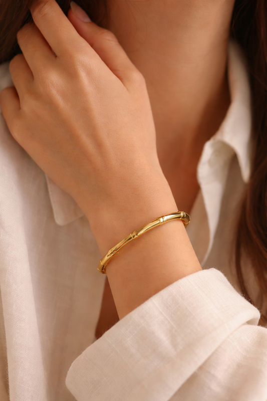 Bamboo Cuff Style Adjustable Bracelet