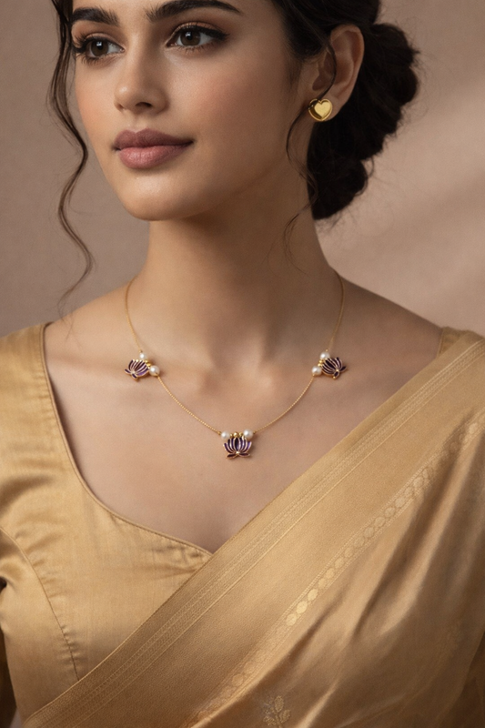 3 Lotus Invisible Chain With Earrings