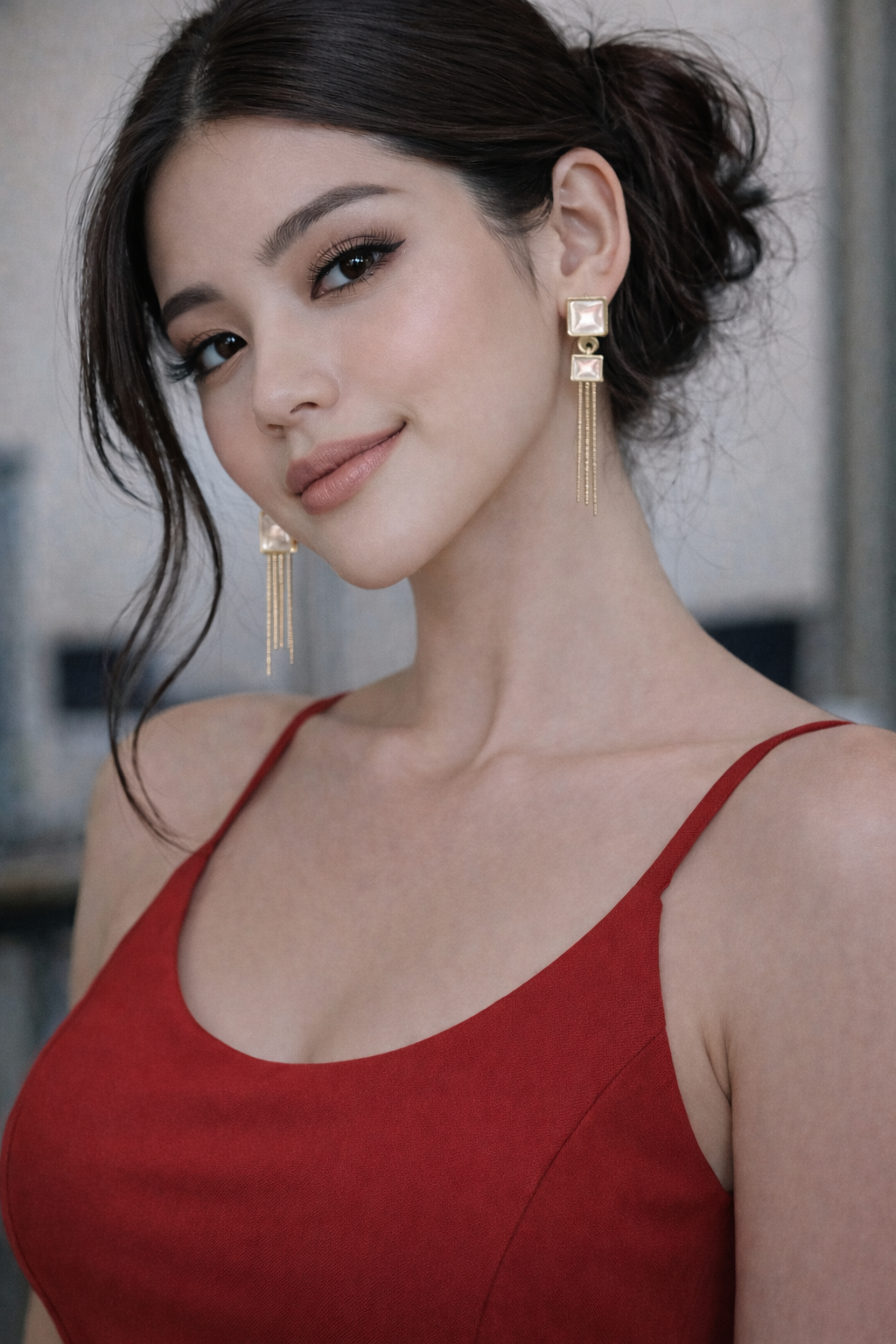 Square long Tassel Earrings