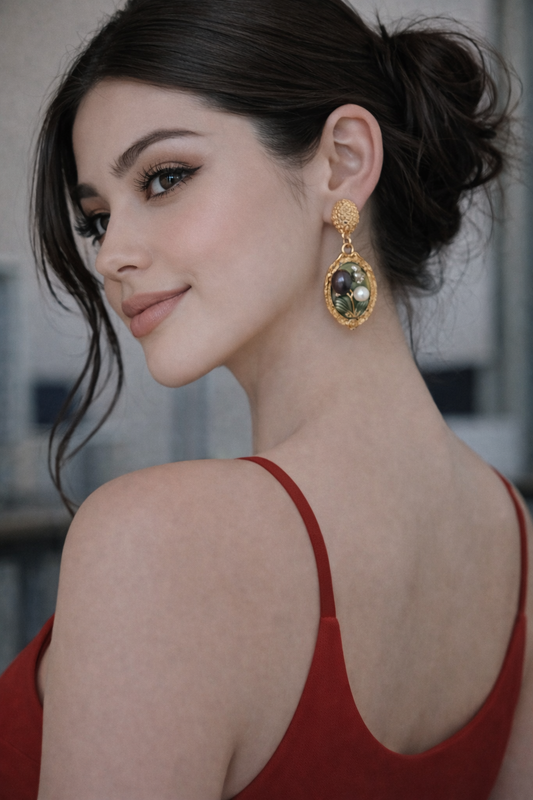 Green Garden Earrings