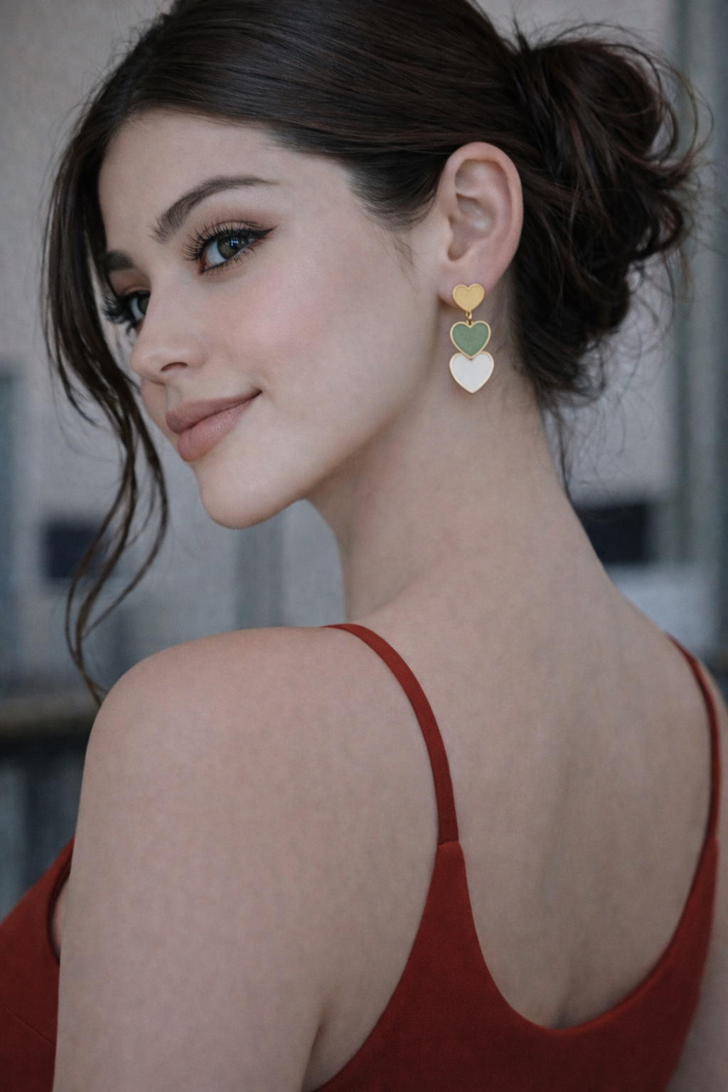 Triple Heart Earrings