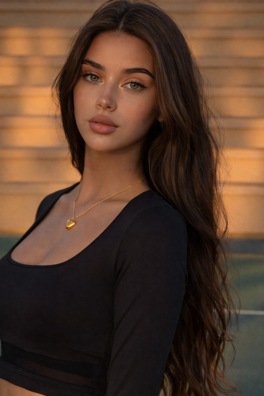 Thread Style Chain With Heart Pendant