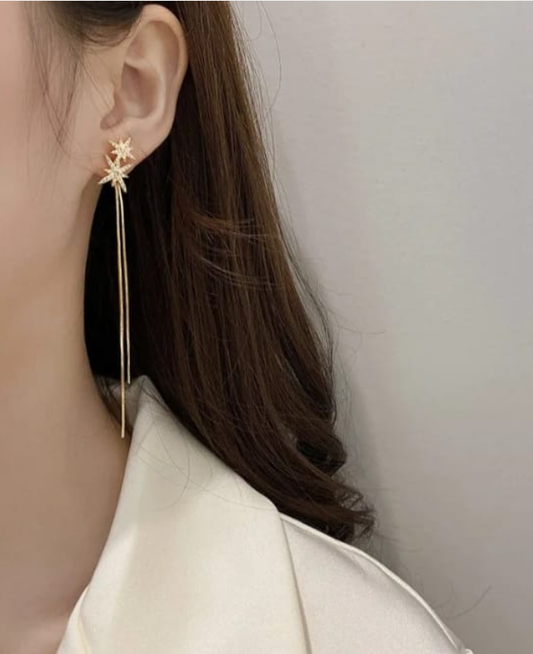 Twilight Star Long Tassel Earrings
