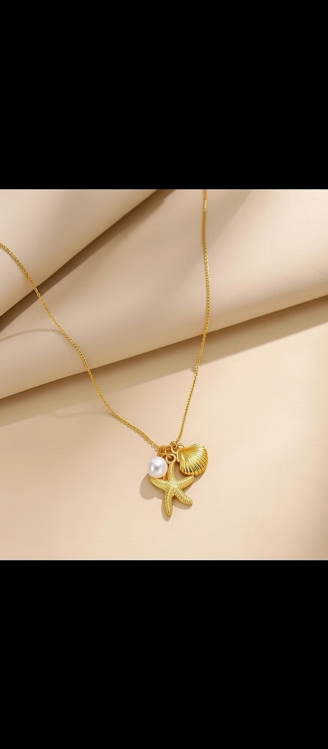 Pearl, Shell & Star Necklace